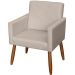 Kit 2 Poltronas Para Sala Decorativas Reforçadas Beatriz Suede Bege Pé Castanho - Clique E Decore
