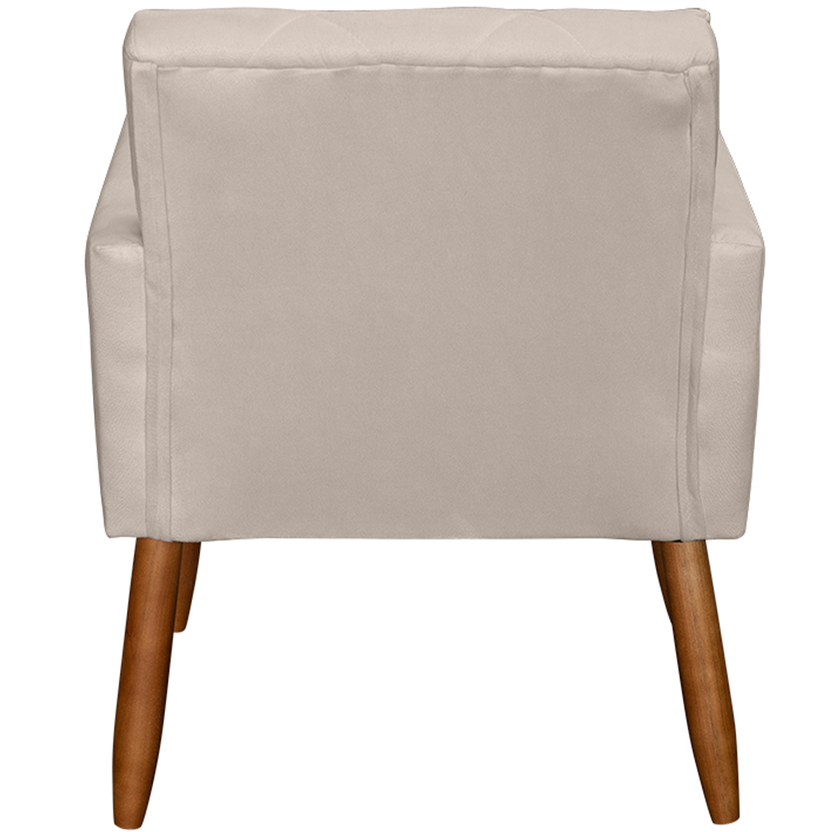 Kit 2 Poltronas Para Sala Decorativas Reforçadas Beatriz Suede Bege Pé Castanho - Clique E Decore