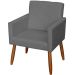 Kit 2 Poltronas Para Sala Decorativas Reforçadas Beatriz Suede Cinza Pé Castanho - Clique E Decore