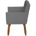 Kit 2 Poltronas Para Sala Decorativas Reforçadas Beatriz Suede Cinza Pé Castanho - Clique E Decore