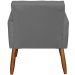 Kit 2 Poltronas Para Sala Decorativas Reforçadas Beatriz Suede Cinza Pé Castanho - Clique E Decore