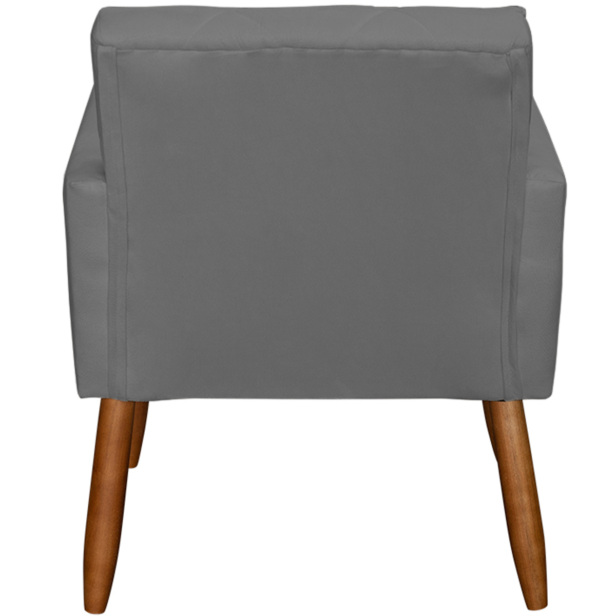 Kit 2 Poltronas Para Sala Decorativas Reforçadas Beatriz Suede Cinza Pé Castanho - Clique E Decore