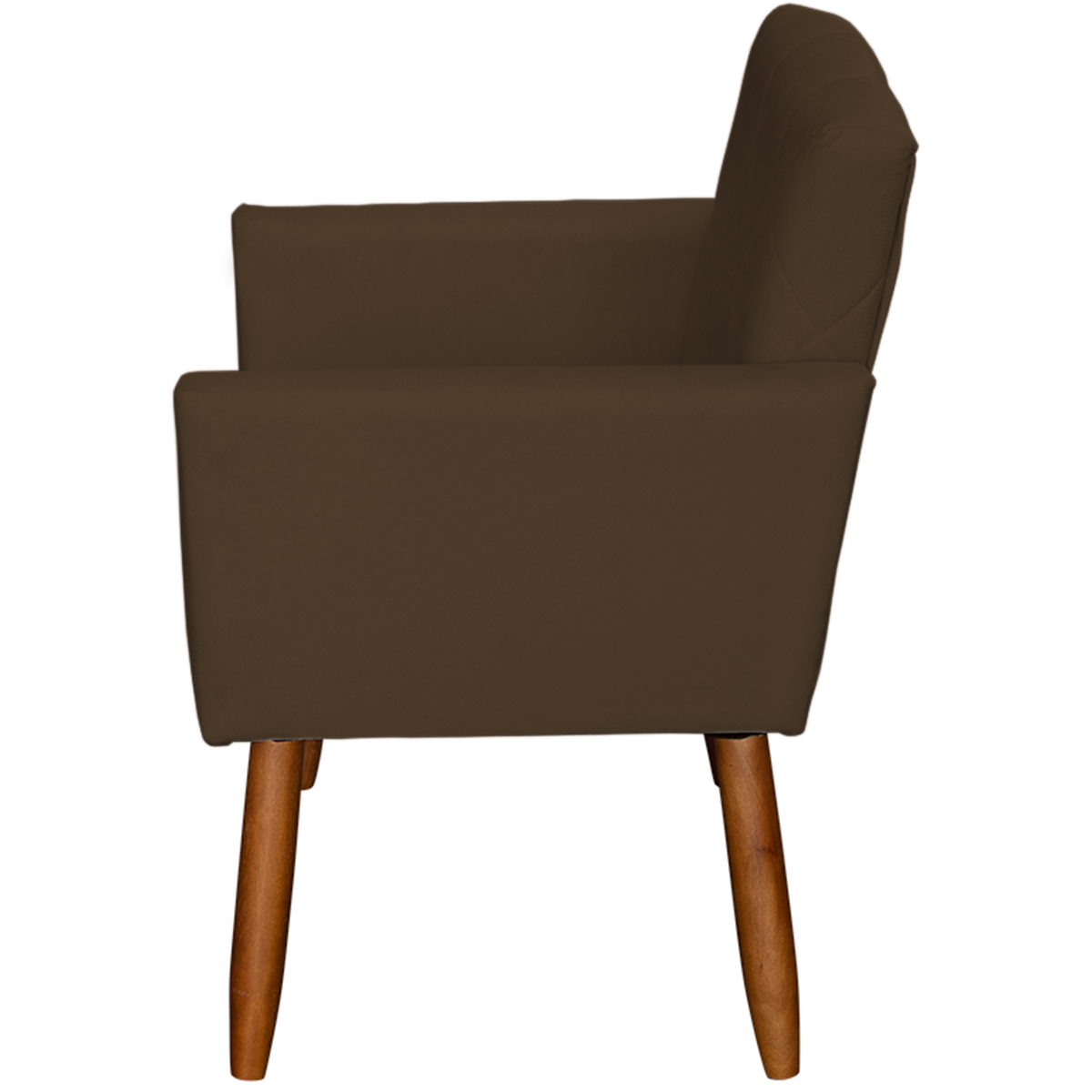 Kit 2 Poltronas Para Sala Decorativas Reforçadas Beatriz Suede Marrom Pé Castanho - Clique E Decore
