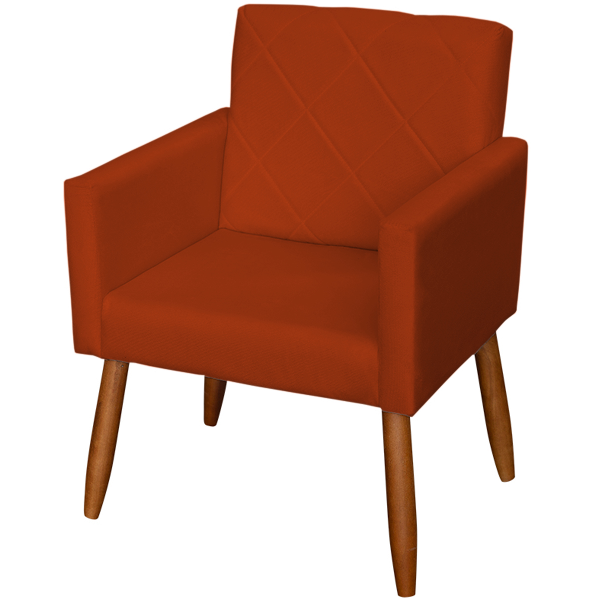 Kit 2 Poltronas Para Sala Decorativas Reforçadas Beatriz Suede Terracota Pé Castanho - Clique E Decore