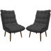 Kit 2 Poltronas Para Sala Recepção Decorativa Consultório Salão Escritório Sufler Linho Cinza