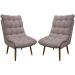 Kit 2 Poltronas Para Sala Recepção Decorativa Consultório Salão Escritório Sufler Linho Rosa
