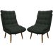 Kit 2 Poltronas Para Sala Recepção Decorativa Consultório Salão Escritório Sufler Linho Verde