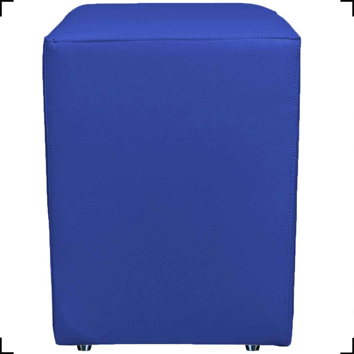 Kit 2 Puff Decorativo Dado Para Sala, Quarto, Escritório, Manicure Corino Azul Royal - Clique E Decore