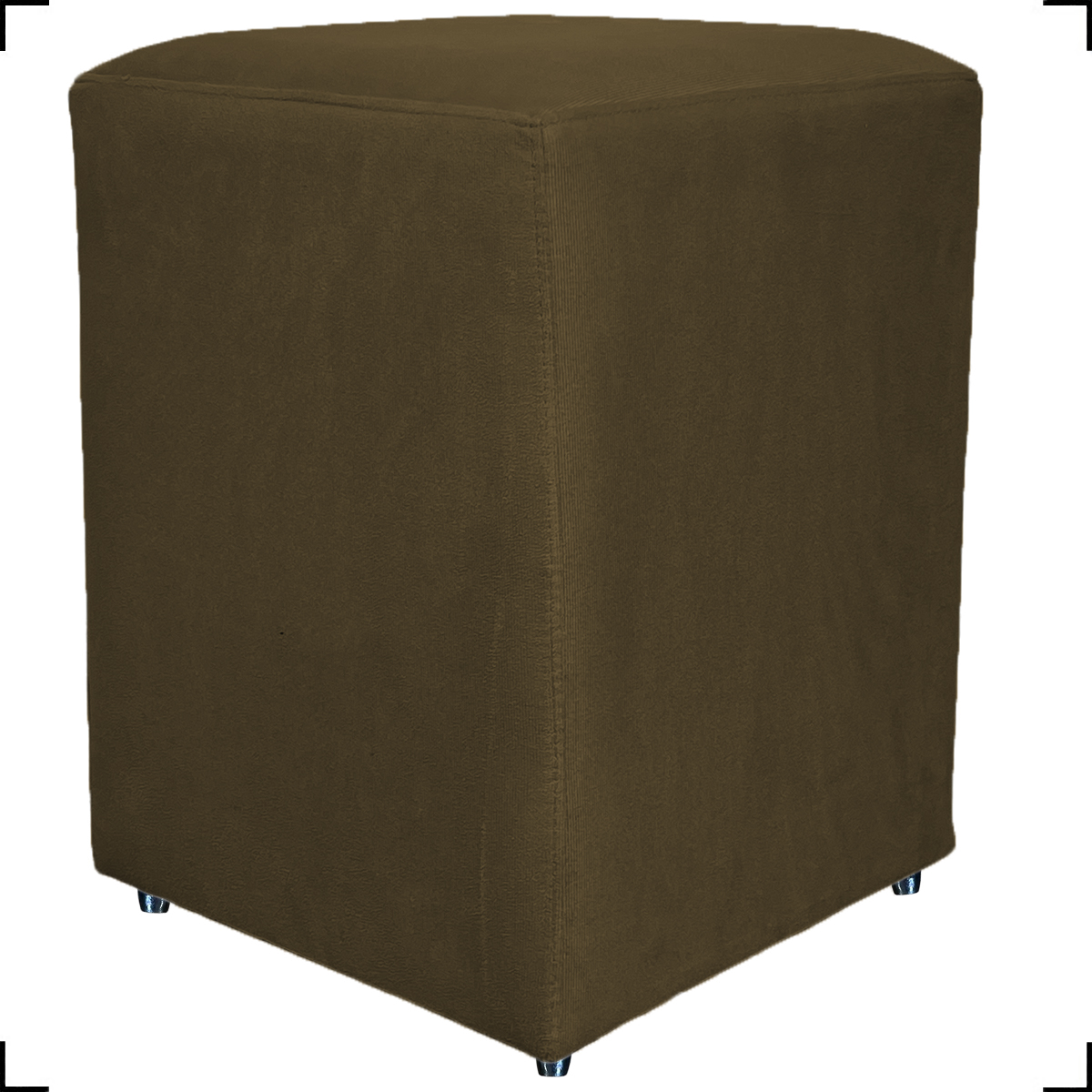 Kit 2 Puff Decorativo Para Sala Recepção Quarto Penteadeira Dado Suede Marrom