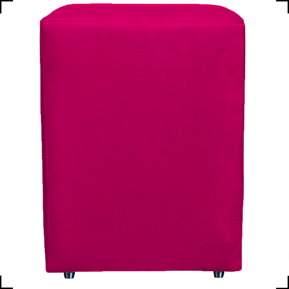 Kit 2 Puff Decorativo Para Sala Recepção Quarto Penteadeira Dado Suede Pink