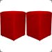 Kit 2 Puff Decorativo Para Sala Recepção Quarto Penteadeira Dado Suede Vermelho
