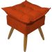 Kit 2 Puff Decorativo Para Sala, Penteadeira, Manicure Alice Suede Terracota Pé Castanho - Clique E Decore