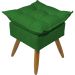 Kit 2 Puff Decorativo Para Sala, Penteadeira, Manicure Alice Suede Verde Pé Castanho - Clique E Decore