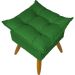 Kit 2 Puff Decorativo Para Sala, Penteadeira, Manicure Alice Suede Verde Pé Castanho - Clique E Decore