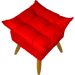 Kit 2 Puff Decorativo Para Sala, Penteadeira, Manicure Alice Suede Vermelho Pé Castanho - Clique E Decore
