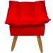 Kit 2 Puff Decorativo Para Sala, Penteadeira, Manicure Alice Suede Vermelho Pé Castanho - Clique E Decore