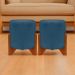 Kit 2 Puff Decorativo Redondo Confortável Para Sala Penteadeira Eloah Suede Azul Marinho