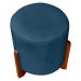 Kit 2 Puff Decorativo Redondo Confortável Para Sala Penteadeira Eloah Suede Azul Marinho