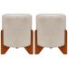 Kit 2 Puff Decorativo Redondo Confortável Para Sala Penteadeira Eloah Suede Bege