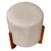Kit 2 Puff Decorativo Redondo Confortável Para Sala Penteadeira Eloah Suede Bege