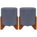 Kit 2 Puff Decorativo Redondo Confortável Para Sala Penteadeira Eloah Suede Cinza