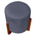 Kit 2 Puff Decorativo Redondo Confortável Para Sala Penteadeira Eloah Suede Cinza