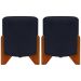 Kit 2 Puff Decorativo Redondo Confortável Para Sala Penteadeira Eloah Suede Preto