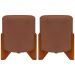 Kit 2 Puff Decorativo Redondo Confortável Para Sala Penteadeira Eloah Suede Terracota