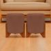 Kit 2 Puff Decorativo Redondo Confortável Para Sala Penteadeira Eloah Suede Terracota