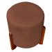 Kit 2 Puff Decorativo Redondo Confortável Para Sala Penteadeira Eloah Suede Terracota