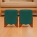 Kit 2 Puff Decorativo Redondo Confortável Para Sala Penteadeira Eloah Suede Verde