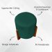 Kit 2 Puff Decorativo Redondo Confortável Para Sala Penteadeira Eloah Suede Verde