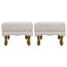 Kit 2 Puff Decorativo Retangular Para Sala Quarto Penteadeira Duque Luxo Bouclé Capitonê Bege
