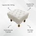 Kit 2 Puff Decorativo Retangular Para Sala Quarto Penteadeira Duque Luxo Bouclé Capitonê Bege