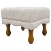 Kit 2 Puff Decorativo Retangular Para Sala Quarto Penteadeira Duque Luxo Bouclé Capitonê Bege