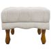 Kit 2 Puff Decorativo Retangular Para Sala Quarto Penteadeira Duque Luxo Bouclé Capitonê Bege