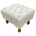 Kit 2 Puff Decorativo Retangular Para Sala Quarto Penteadeira Duque Luxo Bouclé Capitonê Bege