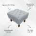 Kit 2 Puff Decorativo Retangular Para Sala Quarto Penteadeira Duque Luxo Bouclé Capitonê Cinza
