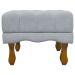 Kit 2 Puff Decorativo Retangular Para Sala Quarto Penteadeira Duque Luxo Bouclé Capitonê Cinza