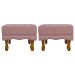Kit 2 Puff Decorativo Retangular Para Sala Quarto Penteadeira Duque Luxo Bouclé Capitonê Rosê