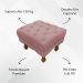 Kit 2 Puff Decorativo Retangular Para Sala Quarto Penteadeira Duque Luxo Bouclé Capitonê Rosê