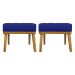 Kit 2 Puff Decorativo Retangular Para Sala Quarto Penteadeira Firenze Corino Azul Royal
