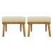 Kit 2 Puff Decorativo Retangular Para Sala Quarto Penteadeira Firenze Corino Bege