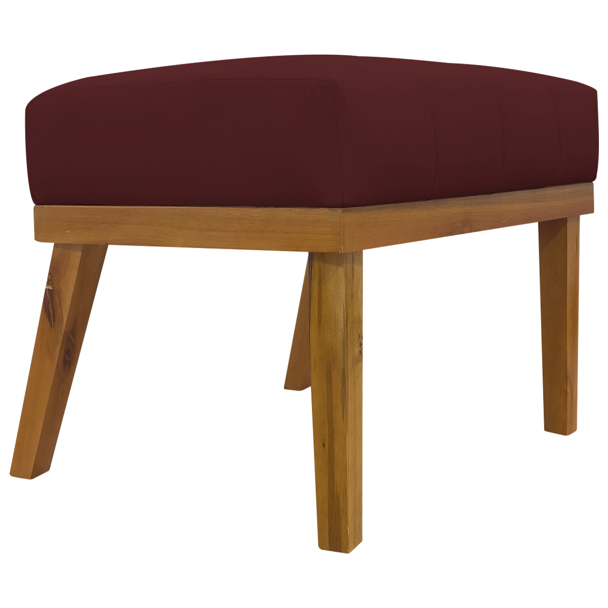 Kit 2 Puff Decorativo Retangular Para Sala Quarto Penteadeira Firenze Corino Bordo