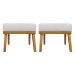 Kit 2 Puff Decorativo Retangular Para Sala Quarto Penteadeira Firenze Corino Branco