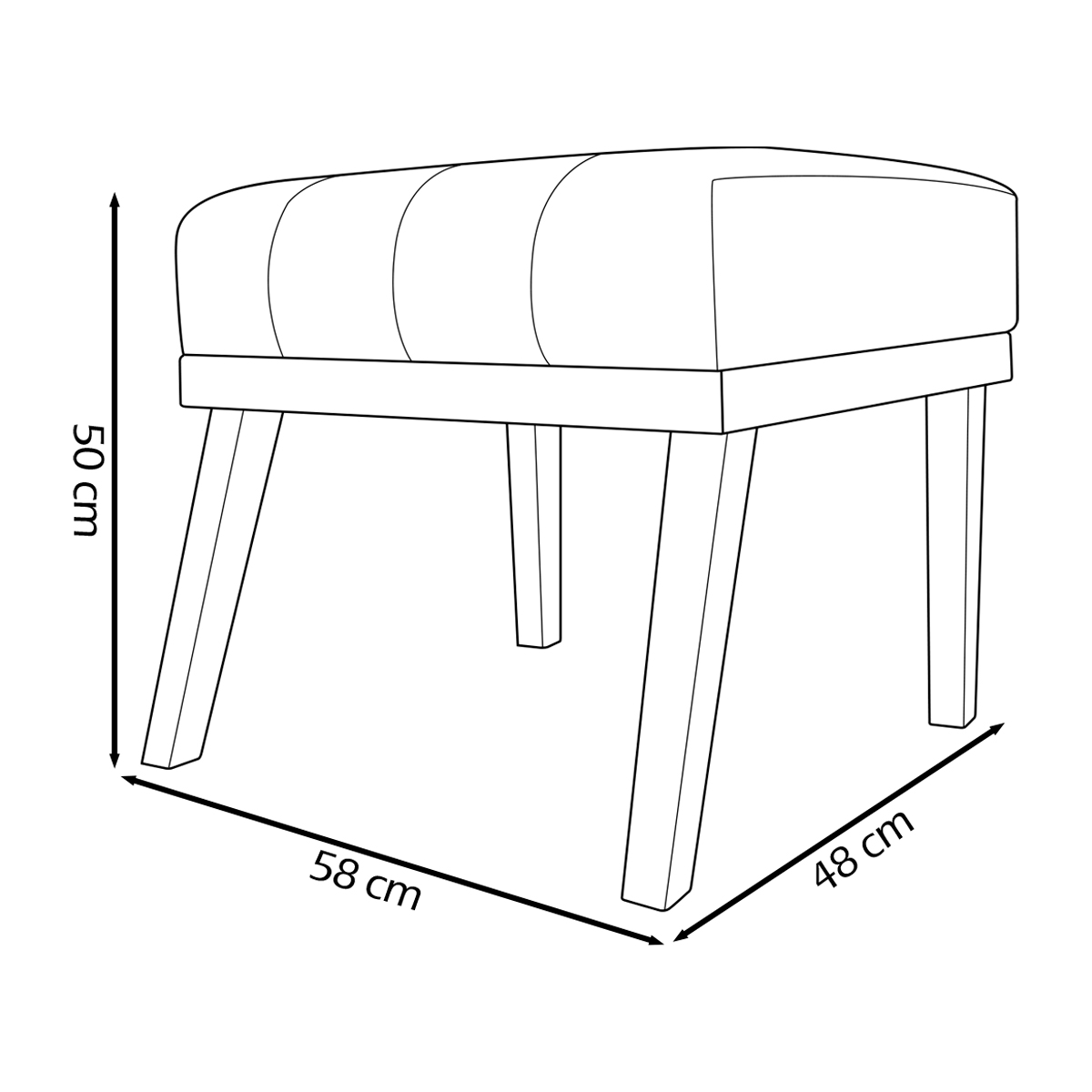Kit 2 Puff Decorativo Retangular Para Sala Quarto Penteadeira Firenze Corino Branco