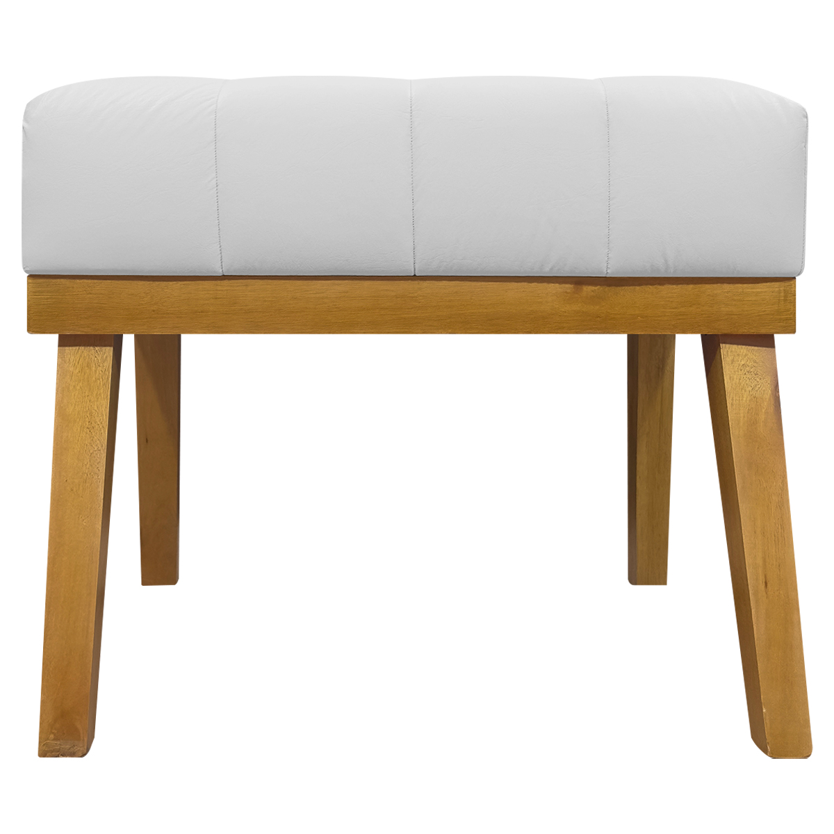Kit 2 Puff Decorativo Retangular Para Sala Quarto Penteadeira Firenze Corino Branco