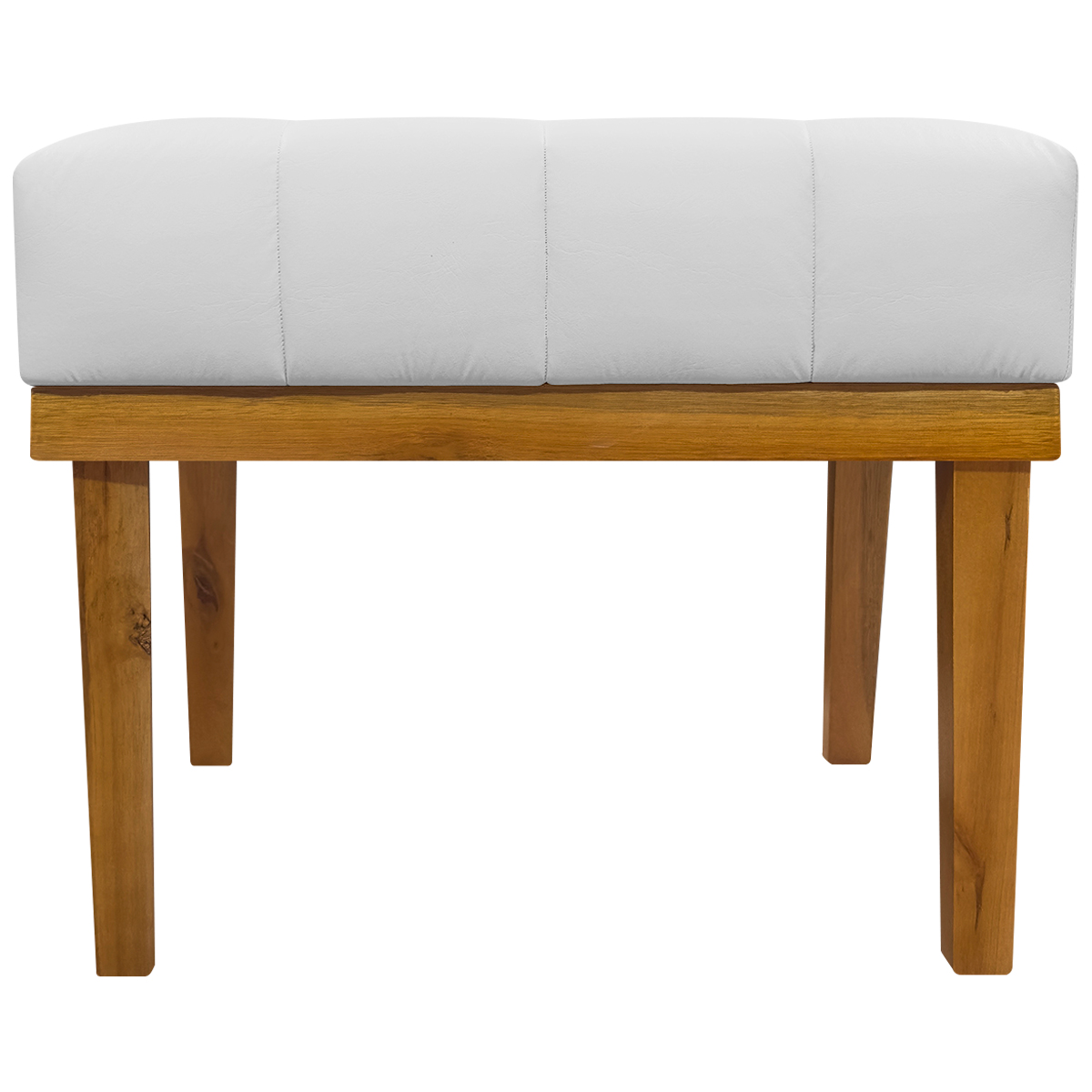 Kit 2 Puff Decorativo Retangular Para Sala Quarto Penteadeira Firenze Corino Branco