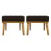 Kit 2 Puff Decorativo Retangular Para Sala Quarto Penteadeira Firenze Corino Marrom