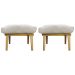 Kit 2 Puff Decorativo Retangular Para Sala Quarto Penteadeira Marty Linho Bege
